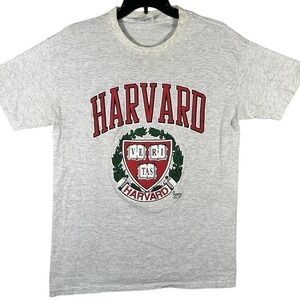 VINTAGE 90s Harvard Men's Large Shirt Gray College University 20/20 Sport